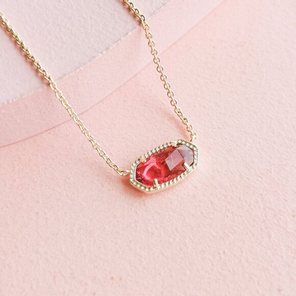 Kendra Scott - Elisa Berry red glass Gold Necklace - NEW - Picture 2 of 4